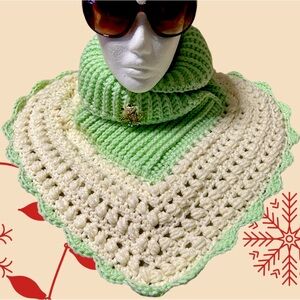 Elegant handcrafted NECK WARMER frog brooch is included